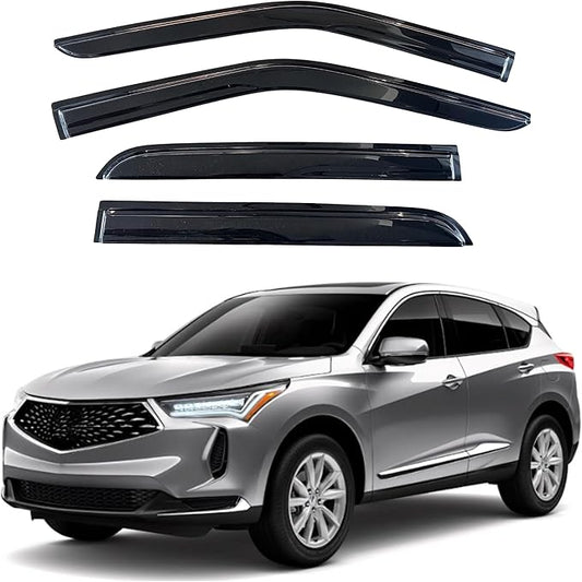 KPY Window Visor Compatible with Acura RDX 2019-2025, 4PC Rain Guard Side Window Vent Deflectors Tape-On Mugen Style, 2019 2020 2021 2022 2023 2024 2025