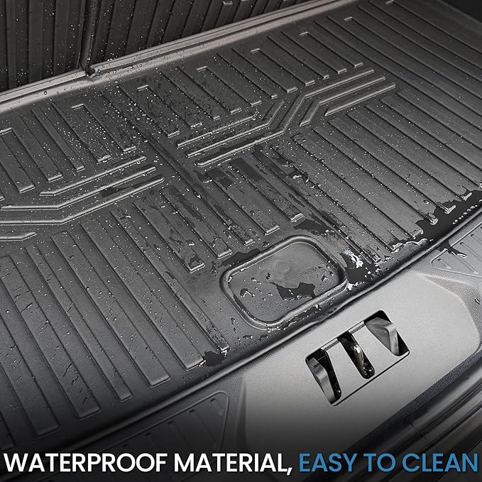 Cargo Mat with Backrest Mats for 2020-2024 2025 Ford Explorer Car Mat Accessories, All Weather TPE Cargo Liner Trunk Mat Active/ST Line/ST/Platinum(Cargo Mat with Backrest Mats)