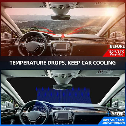 Windshield Sun Shade for Volkswagen VW Atlas 2018-2025 Foldable Sunshade Custom Fit Front Window Car Interior Accessories Protector Blocks UV Rays