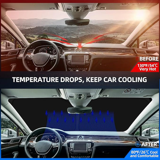 Windshield Sun Shade for Honda HR-V 2016-2022 Foldable HRV Sunshade Custom Fit Front Window Car Interior Accessories Protector Blocks UV Rays
