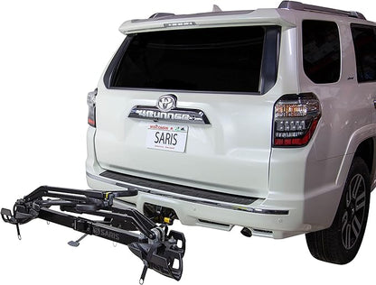 Saris SuperClamp EX 2-Bike HD Hitch Rack – RV Compatible, Lightweight Platform Bike Carrier for SUV, Truck, RV– Tilting Design, Secure Wheel Clamping, Fits Road, Mountain, E-Bikes – 2" Hitch Receiver