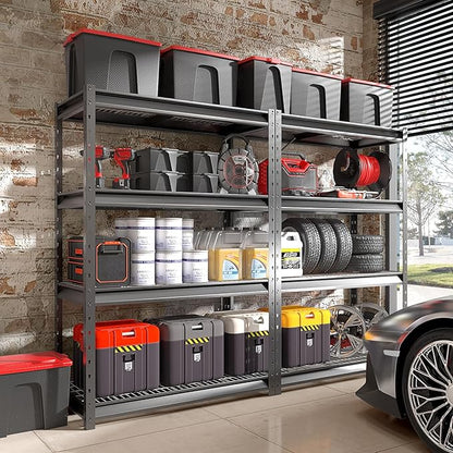 The Atlas 48" W Heavy Duty Garage Shelving Unit Load 12000 Lbs, Metal Shelves for Storage, Adjustable All Steel Industrial Rack, 48" W x 24" D x 72" H, Black