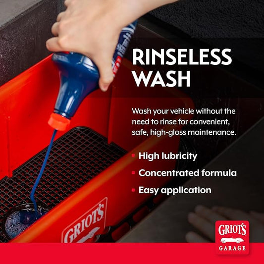 Griot's Garage Rinseless Wash for Car Cleaning and Detailing, No-Rinse Vehicle Washing, Dilutes Into Detailer, Clay Bar Lubricant, 10479, 35oz