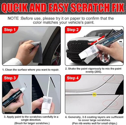 Car Touch Up Paint(Bright White(PW7/GW7)) for Dodge Ram, Car Paint Scratch Repair Kit, Quick & Easy Solution to Repair, 2 in 1 Scratch Remover Pen with 2PCS Disposable Micro Applicators