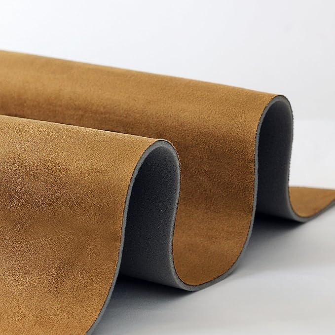 Suede Headliner Fabric with Foam Backing - Black Suede Headliner Material for Car/Truck/SUV/RV Roof, Home Repair/DIY Headliner Material Automotive Headliner Fabric (Tan, 96"×60“)