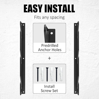 UNIREDPOWER Skateboard Storage Rack, Wall Mounted Organizer Shelf, Wall Display Hanger Holds Up 3 Pairs of Longboard Deck, Garage, Home, Shed