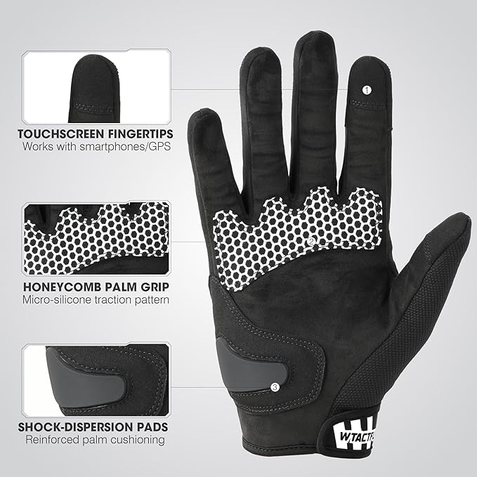 WTACTFUL Lightweight Motorcycle Gloves for Men, Touchscreen Summer Breathable Gloves for Motocross Casual Riding