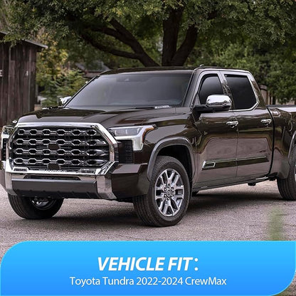 Nilight in Channel Window Deflectors for Toyota Tundra 2022 2023 2024 2025 Crew Max Vent Window Visors, Rain Guards-4PCS
