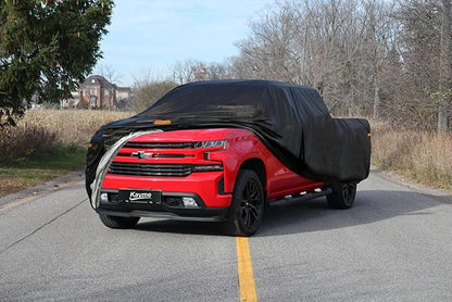 Kayme Truck Cover Custom Fit Chevy Silverado 1500(1998-2025) Crew Cab Short Bed. Full Exterior Heavy Duty Outdoor Pickup Truck Car Cover Waterproof All Weather.Car Tarp for Wind Sun Dust Protection.