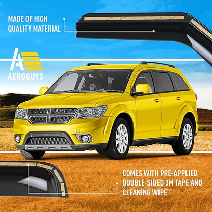 Extra Durable Window Deflectors in-Channel Window Visors Rain Guards Fit for Dodge Journey 2009-2020, Sun Visors, Wind Vent for Shades, Exterior Car Accessories - 4 pcs. AG0897