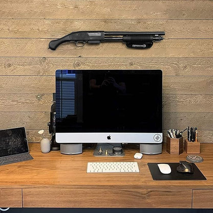 Spartan Mounts Compatible with Mossberg 88, 500, 590 Shotgun Display Storage Organization System | Unique Low Profile Design | Gun Safe Wall Room Mounting Solution (12-Gauge, Barrel Points Right)