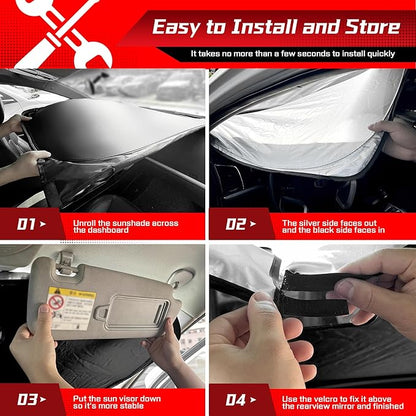 ARISMOTOR Windshield Sun Shade for S-ubaru Forester 2019-2024, Custom Fit Foldable Front Window Sunshade Sun Visor Protector, Block UV Rays Keep Your Car Cooler