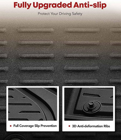 YHTAUTO Floor Mats Fit 2020-2024 Hyundai Sonata & 2021-2025 Kia K5 FWD, TPE All Weather Car Mats Waterproof Anti-Slip Odorless Floor Liner, Interior Car Accessories Front & 2nd Row Liner 2.5MM
