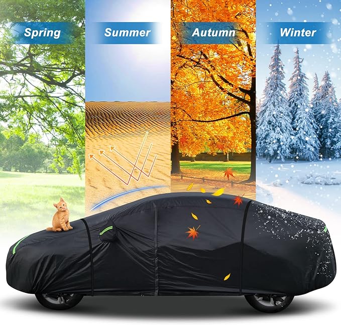 for Mercedes Benz S Car Cover Waterproof All Weather Heavy Duty Protection Outdoor Full Car Covers Windproof with Driver Side Zipper Custom Fit for Mercedes Benz S-Class 2006-2025