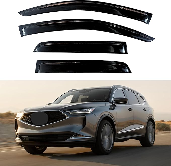 KPY Window Visor Compatible with Acura MDX 2022-2024, 4PC Rain Guard Side Window Vent Deflectors Tape-On Style, 2022 2023 2024