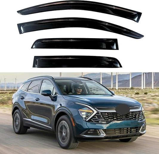 KPY Window Visor Compatible with Kia Sportage 2023-2024, 4PC Rain Guard Side Window Vent Deflectors Tape-On Style, 2023 2024