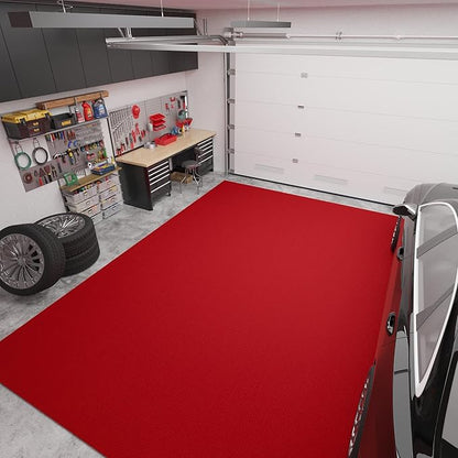 Ottomanson 6'6" x 10' Mud Mat Area Rug Scraper Carpet - Non-Slip, Dirt Trapping for Indoor & Outdoor Use - Ideal for Entryway, Garage, Kitchen, Patio & High-Traffic Areas, Red
