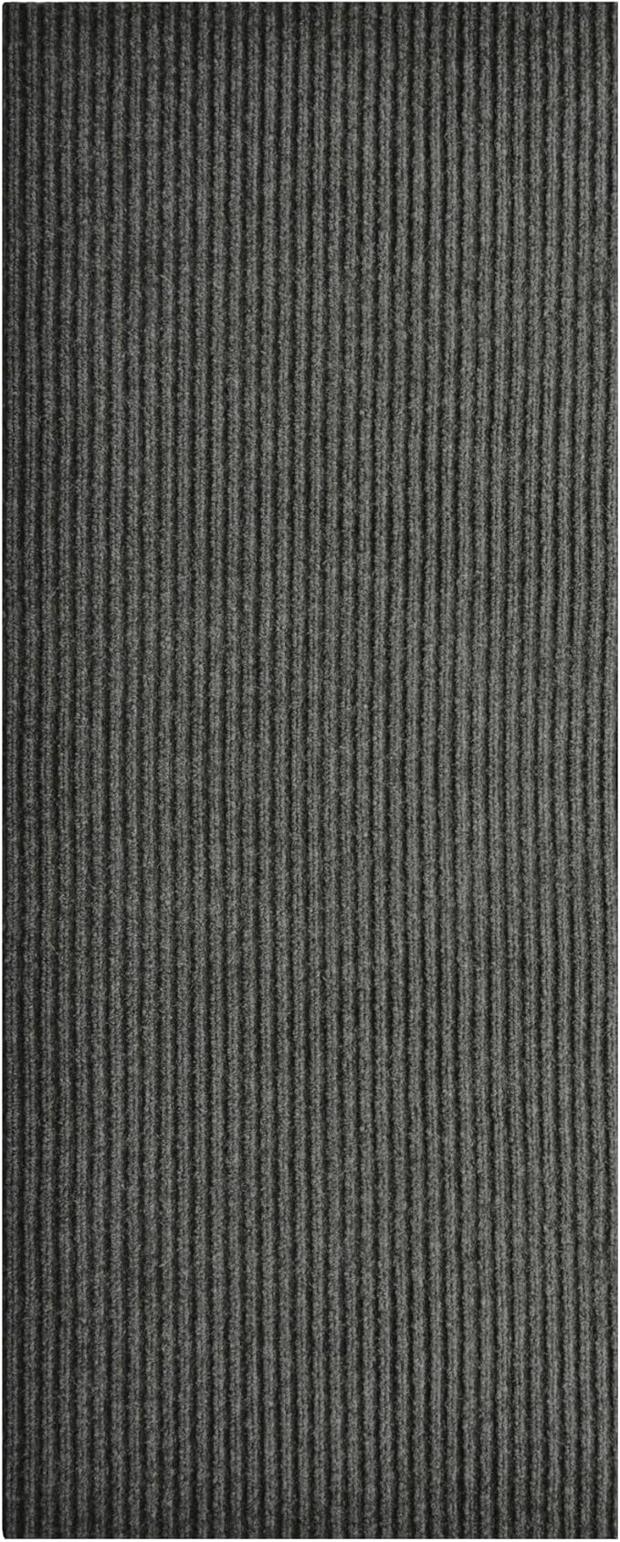 iCustomRug Spartan Weather Warrior Duty Indoor/Outdoor Utility Ribbed in 3ft,4ft,6ft Widths 70 Custom Sizes with Natural Non-Slip Rubber Backing 4'X74' in Charcoal
