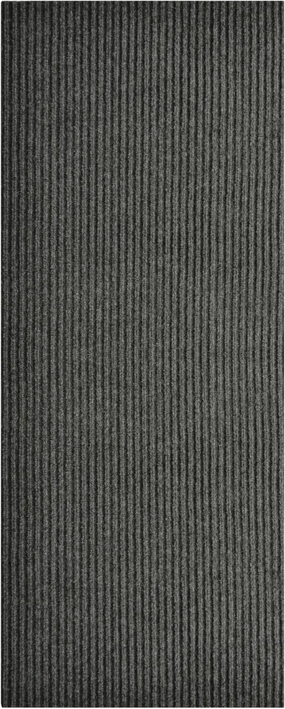 iCustomRug Spartan Weather Warrior Duty Indoor/Outdoor Utility Ribbed in 3ft,4ft,6ft Widths 70 Custom Sizes with Natural Non-Slip Rubber Backing 4'X74' in Charcoal