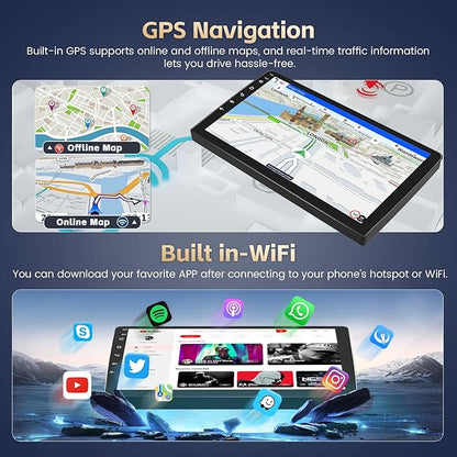 8 Core 2+64G Android 15 Car Stereo for Hyundai Accent 2010-2016 with Wireless CarPlay Android Auto, 9" Touch Screen Radio for Accent Bluetooth DSP 32EQ FM/RDS WiFi GPS 59UI Backup Camera