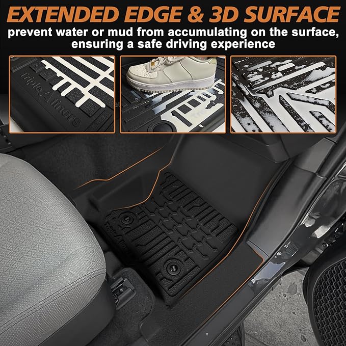 TripleAliners Floor Mats & Trunk Mat & Rear Seatback Cover All Weather TPE Liners Fit for Toyota 2025 4Runner Accessories Custom Fit 6th Generation 4Runner TPE Heavy-Duty Liners(Only for 7 Seats)