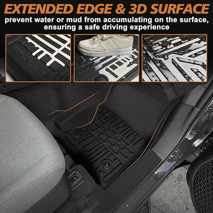 TripleAliners Floor Mats & Trunk Mat & Rear Seatback Cover All Weather TPE Liners Fit for Toyota 2025 4Runner Accessories Custom Fit 6th Generation 4Runner TPE Heavy-Duty Liners(Only for 7 Seats)