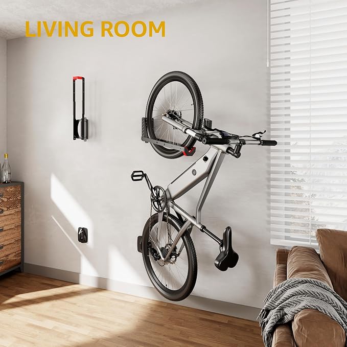 monTEK Swivel Bike Wall Mount, No Heavy Lifting Required Bike Wall Mount, Bike Hangers for Garage, Space-Saving Bike Rack Garage, Easy to Load and Unload, Bike Hanger Can Hold Up to 77 lbs, 4 Pack