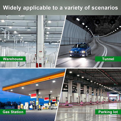 80W/60W/40W Power Selectable LED Canopy Garage Light with 3CCT (3500K/4000K/5000K), LED Parking Garage Lights 90-277V IP65 Commercial Residential Lights DLC (40W/ 60W/80W Power Selectable -2 PACK)