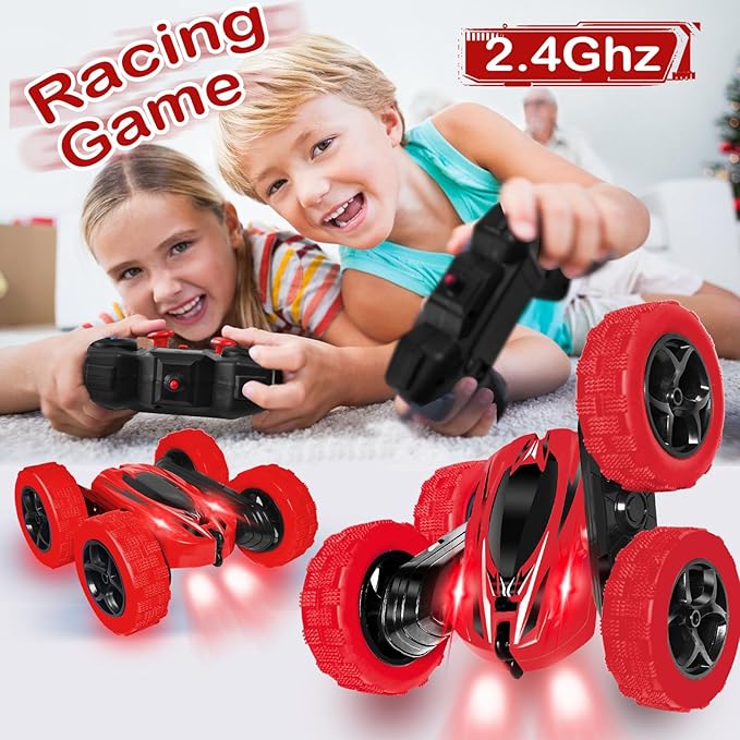 FREE TO FLY Rc Car Remote Control Toys: 4Wd Stunt Vehicle All Terrain Rechargeable Battery Race Cars for Kids Ages 4-8 Birthday for 6-8 8-12 Year Old Boy Girl
