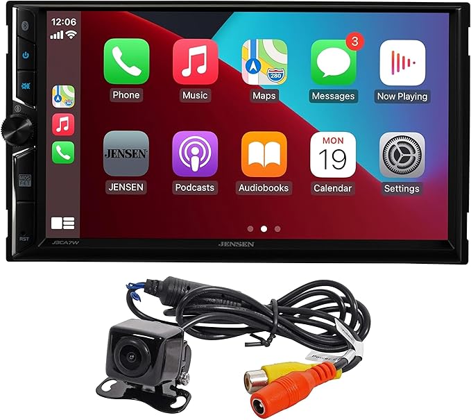 JENSEN J3CA7W 7-inch Car Stereo & BUCAM100J Backup Camera