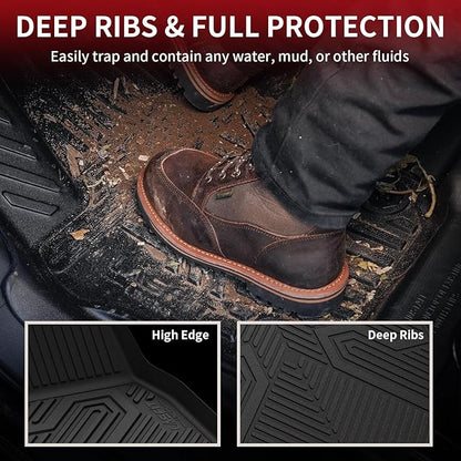LASFIT Floor Mats and Trunk Mat for Honda Accord Sedan 2023 2024 2025 2026 (Include Gasoline & Hybrid), All Weather TPE Floor Liners 1st & 2nd Row & Cargo Mat Full Set, Black