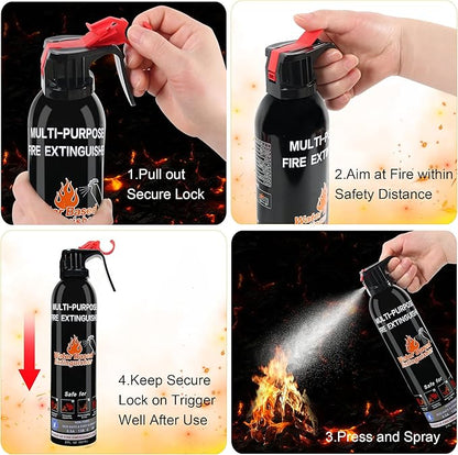 Fire Extinguisher for Home, 2 Pack Vehicle Fire Extinguishers with Mount, Portable Fire Extinguisher Effective on A, B, C, K Fires, Water-Based Extinguisher for Car Boat Office Truck Kitchen Garage RV