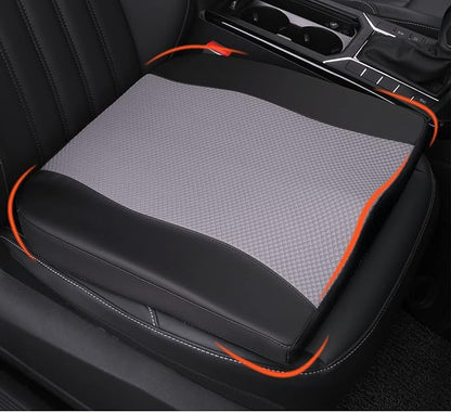 Car Seat Cushion, Comfort Memory Foam Car Cushions for Driving - Sciatica & Lower Back Pain Relief, Driver Seat Pillow for Auto, Office Chair, Wheelchair - Black&Gray