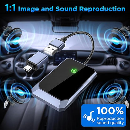 Wireless Carplay Adapter, Converts Wired to Wireless carplay Adapter for iPhone, Wireless Control Plug & Play Carplay for Cars from 2017 & for Apple iPhone iOS 10+