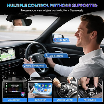 Wireless Carplay Adapter for iPhone 2025 Upgrade Wired to Wireless, No Latency, Car Bluetooth Adapter Plug & Play, Multi-User Seamless Ultra-Fast Connection with WiFi 6 & BT 5.3 Easy to Use