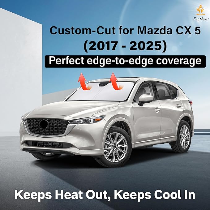 Econour Windshield Sun Shade for Mazda CX-50 2017-2025 CX50 Accessories Window Sunshade Sun Visor Protector Foldable Blocks UV Rays Keep Your Car Cooler