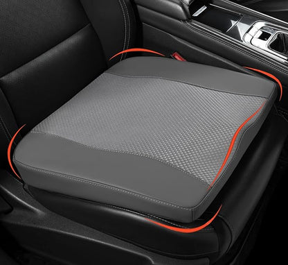 Car Seat Cushion, Comfort Memory Foam Car Cushions for Driving - Sciatica & Lower Back Pain Relief, Driver Seat Pillow for Auto, Office Chair, Wheelchair - Dark Grey
