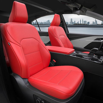 for Toyota Camry Seat Covers LE SE 2025 - Custom Fit Car Seat Covers Full Set, Leather Seat Covers for Cars, Waterproof Car Seat Cover, Red