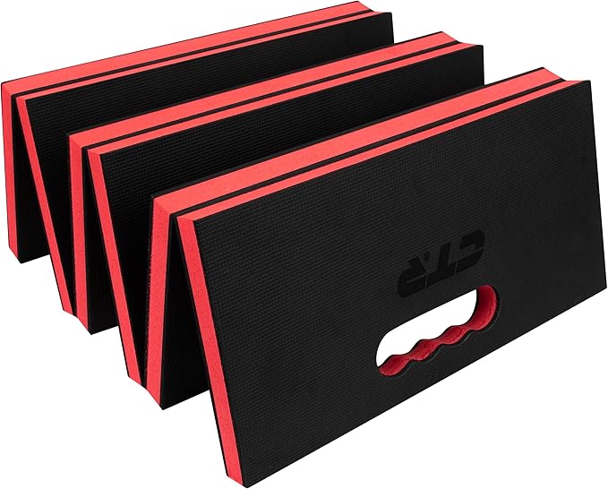 CTR Mechanic Mat Kneeling Pad Folding Mat for Working Under Car, Thick EVA Mat with Handle - Waterproof Floor Mat for Mechanics, Garage, Gardening, Gym, Camping, Creeper, Knees Protection for DIY