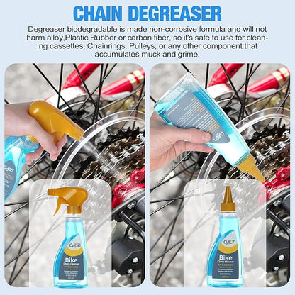 Bike Cleaning Kit Including Bicycle Chain Scrubber, Bike Link Pliers, Bicycle Chain Cleaning Agent, Chain Lube, Cleaner Brush Tool