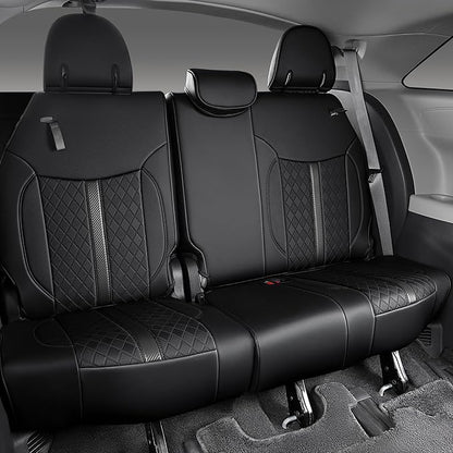 Custom Fit Sienna Seat Covers for Toyota Sienna LE,XLE 2021-2025 3-Row Accessories Full Coverage Waterproof Leather Car Seat Covers Full Set (Black, 8-Seat)