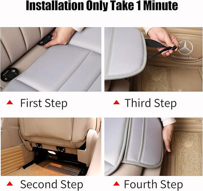 Premium Car Seat Cushion, Driver Seat Cushion with Comfort Memory Foam & Non-Slip Rubber Bottom, Car Seat Pad Works with 95% of Vehicles and Office Chair or Home (Gray)