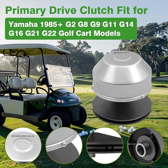 Golf Cart Primary Drive Clutch Kit Fits for Yamaha 1985+ G2 G8 G9 G14 G16 G22 4 Cycle Carts Gas Golf Cart Driven Clutch Assembly, OEM Number JN6-G6201-03 JN6-G6201-04