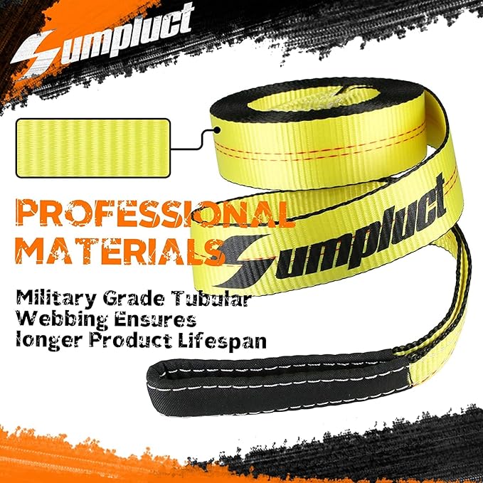 2 Pack Tow Strap 2" x 20 ft 20000 lbs Break Strength Kinetic Recovery Tow Rope with Loops,Emergency Towing Straps,Tree Saver Snatch Ropes for ATV,UTV,Car,Tractor,Vehicles,Boat,Trailer Accessories
