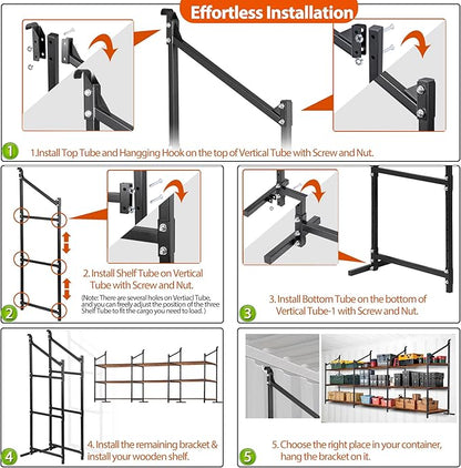 Shipping Container Shelving Storage Bracket 4Pcs Heavy Duty Cargo Shipping Container Shelf Shelving Brackets Universal