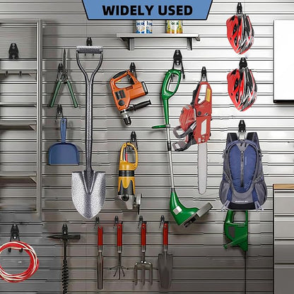 Wall Mount Heavy Duty Garage Hooks (4-Pack) – Wall Mounted Storage Hooks for Ladders, Bikes, Tools & More – Rust-Resistant Steel with Anti-Slip PVC Coating Small U Hooks