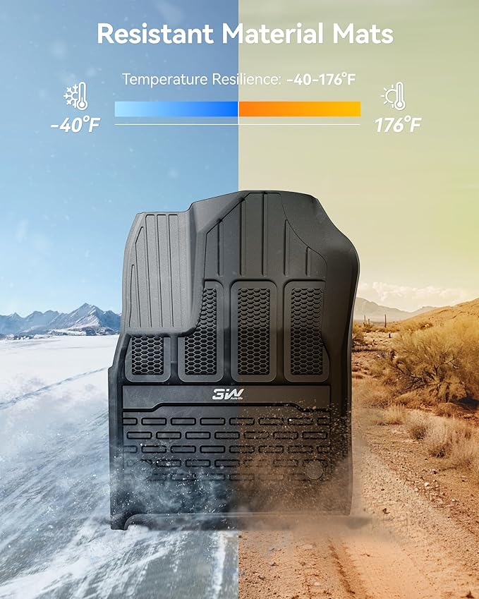 3W Floor Mats & Cargo Liner Fit for Jeep Grand Wagoneer 2022 2023 2024 2025 7 seat (Not Fit for L or 8 seat), TPE Custom Fit Wagoneer Floor Liner for 1-3 Rows and Trunk Mats Full Set Car Accessories