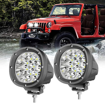YCHOW-TECH 2PCS 4 Inch LED Fog Lights 90W White Round Offroad Light Bar Flood Beam Off Road LED Pods Bumper Ditch Lights Driving Work Light for Truck Boat Pickup ATV UTV SUV