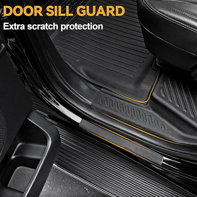 Floor Mats Set for 2018-2024 Ford Expedition/Lincoln Navigator 7 Seats Accessories, Full Coverage All Weather Cargo Mat with Backrest Protectors & Door Sill Guards (Not fit Max or L Model)