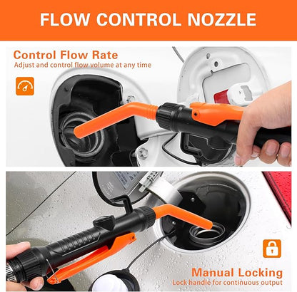 Portable Power Battery Pump, Battery Powered Siphon Fuel Transfer Pump, Universal Fit for Gasoline, Car, Portable Fuel Transfer Pump,Mechanical Fuel Pump